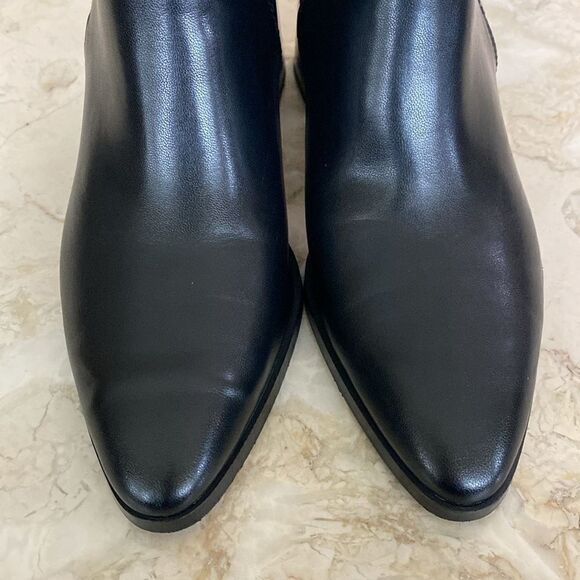 Zara Vegan Leather Ankle Boots Pointed Toe - Picture 10 of 13